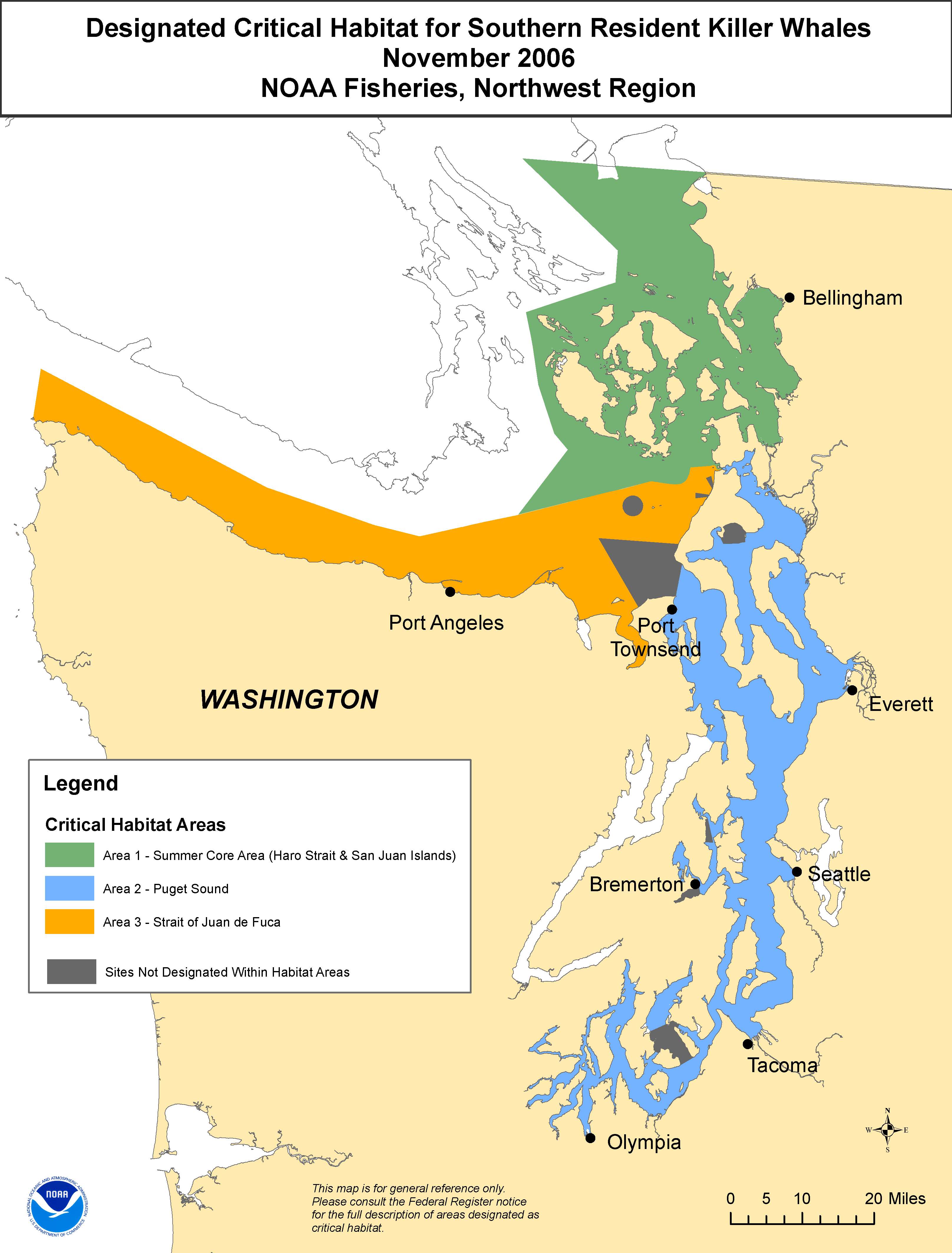 SRKW critical habitat map