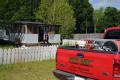 Coffee County EMA Director inspects damaged home.