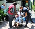 Corpus Christi firefighers assists a Texas resident to evacuate