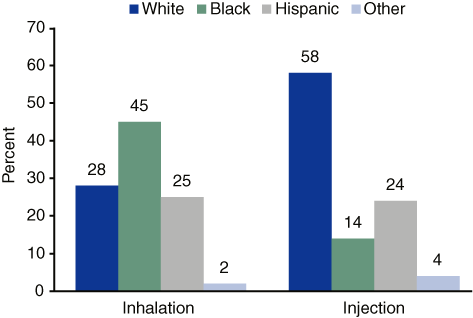 Figure 1. Primary Heroin Admissions, by Route of Administration and Race/Ethnicity: 2002