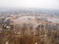 Aerial of the Red River of the North in Fargo, North Dakota