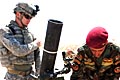 U.S. Soldiers Teach Iraqi Soldiers about Mortar System