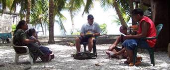 SEM-Pasifika training participants conduct a household interview in RMI