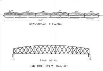 diagram of 2nd Rock Island Railroad Bridge