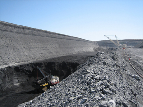 Coal extraction in a Powder River, Wyoming coal mine.
