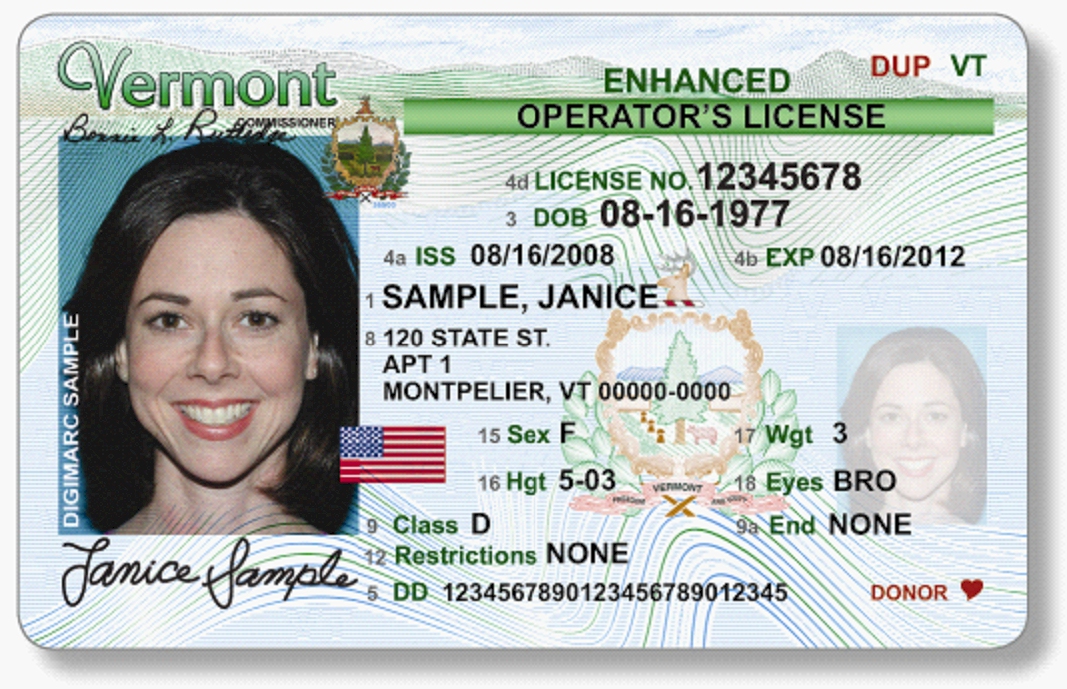 Sample of Enhanced Driver License