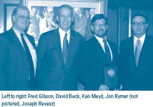 Image of Fred Gibson, David Beck, Ken Meyd, Jon Rymer (not pictured, Joseph Revesz)