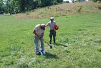 Image of USGS scientists conducting seismic and 
gravity profiles.