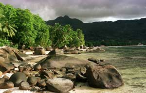 Beau Valon beach on the northern coast of Mahe Island, Seychelles, November 26, 2000. [© AP Images]
