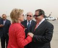 Date: 04/25/2009 Description: Upon her arrival in Baghdad, U.S. Secretary of State Hillary Rodham Clinton is greeted by Iraqs Minister of Foreign Affairs Hoshyar Zebari. © Eric W. Brooks, U.S .Embassy Baghdad