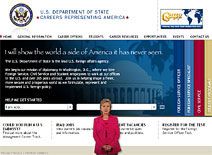 Date: 04/24/2009 Description: Secretary Clinton invites people to explore careers.state.gov. State Dept Photo