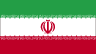 Flag of Iran is three equal horizontal bands of green (top), white, and red; the national emblem in red is centered in the white band; there is white Arabic script along the bottom edge of the green band and along the top edge of the red band.