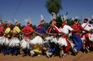 Maca Indians perform during national Indians Day in Mariano Roque Alonso, Paraguay, April 19, 2007. [© AP Images]