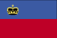 The flag of Liechtenstein is two equal horizontal bands of blue (top) and red with a gold crown on the hoist side of the blue band.