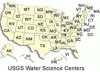 Map of US by state; imagemap for USGS WSC offices. 