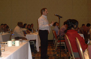 OIG staff actively participates in OIG's Fall 2003 Conference.  Seen here Allan Sherman