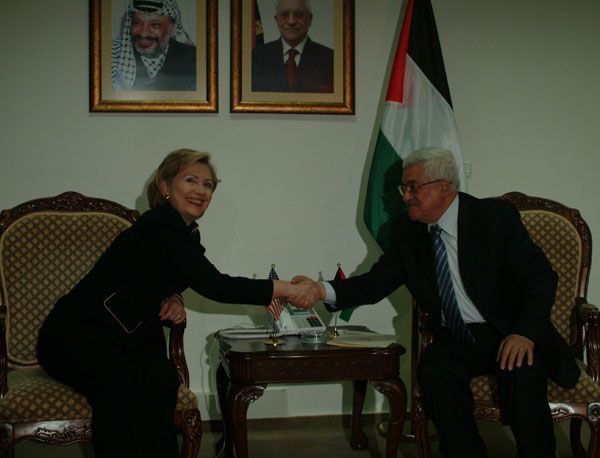 Secretary Clinton meets with Palestinian President Mahmoud Abbas in Ramallah.