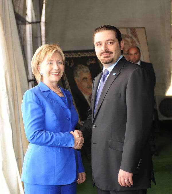Secretary Clinton with Saad Hariri departing the gravesite of former Lebanese Prime Minister Rafik Hariri.