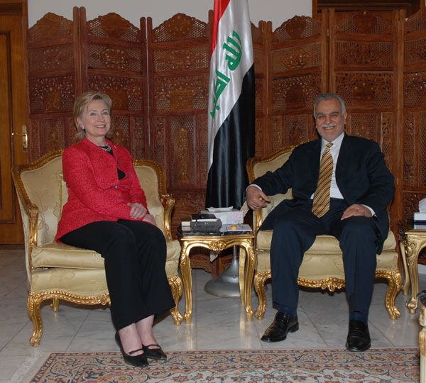 Secretary Clinton and Iraqi Vice President Tariq al-Hashimi, Baghdad, Iraq. 