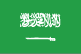 Flag of Saudi Arabia is green, with white Arabic script above a white horizontal saber whose tip points to the hoist side.
