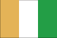 Flag of Cote d'Ivoire is three equal vertical bands of orange (hoist side), white, and green.