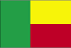 Flag of Benin is two equal horizontal bands of yellow (top) and red (bottom) with a vertical green band on the hoist side.