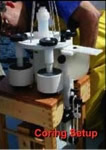Close-up of the non-metallic coring device used to collect bottom-sediment samples for incubation experiments.