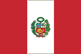 Flag of Peru is three equal, vertical bands of red on hoist side, white, and red with the coat of arms centered in the white band.