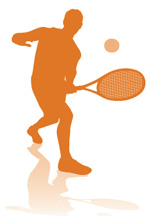 Icon of a man playing tennis