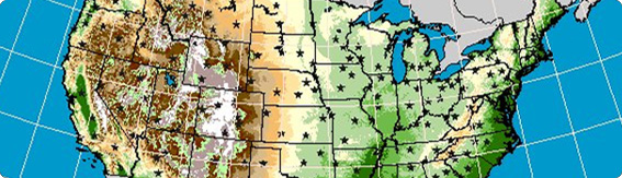 Topographical map of the United States.