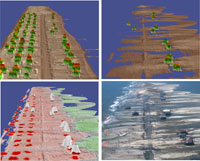 The cumulative effects of hurricanes on coastal regions are seen in lidar and aerial images from Dauphin Island, Alabama.