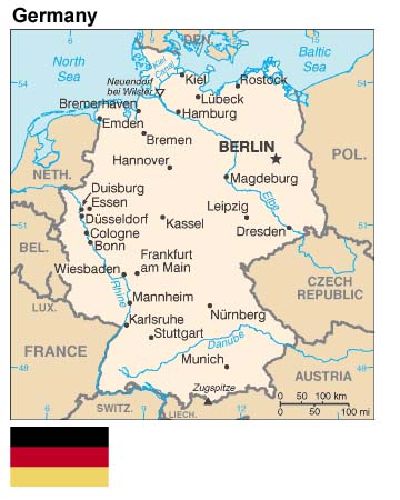 Germany: Map and Flag