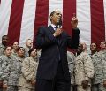 Date: 04/07/2009 Description: President Barack Obama speaks to military personnel at Camp Victory in Baghdad, Iraq, Tuesday, April 7, 2009.   © AP Photo
