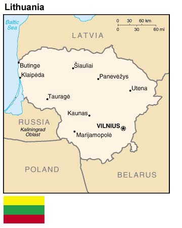 Lithuania: Map and Flag