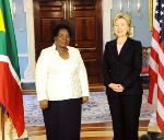 Date: 03/19/2009 Location: Washington, DC Description: Secretary Clinton greets South African Foreign Minister Nkosazana Dlamini-Zuma.  State Dept Photo