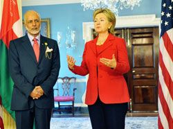 Date: 04/21/2009 Description: Remarks by Secretary Clinton and Omani Minister Responsible for Foreign Affairs Yusuf bin Alawi bin Abdullah after their meeting. State Dept Photo