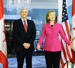 Date: 02/24/2009 Description: Photo Opportunity with Secretary Clinton and Canadian Minister of Foreign Affairs Lawrence Cannon State Dept Photo