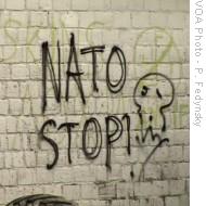 Anti-NATO graffiti in Kyiv, Ukraine