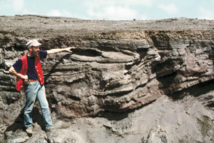 photograph of ash-surge deposits