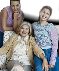 Picture of three generations of females.