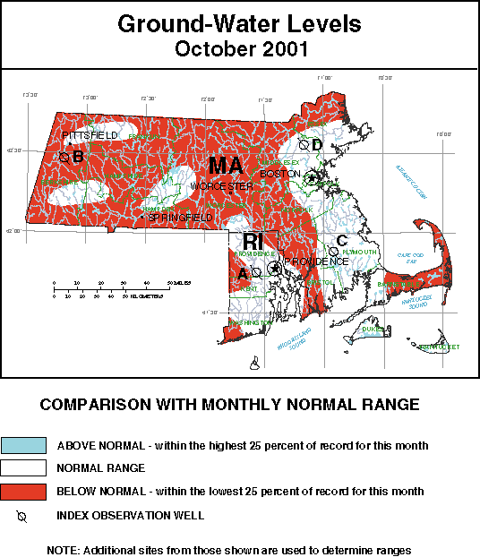 Ground-Water level map - 10/2001