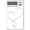 Silver Ribbons Wedding Heart Custom Postage