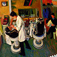 In the Barber Shop by Ilya Bolotowsky 1934 [detail]