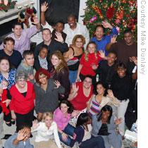 Participants in Florida Youth SHINE, including current and former foster youth, gather for a holiday photo
