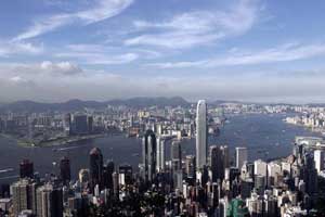 Aerial view of Hong Kong and its harbor, May 29, 2007. [© AP Images]