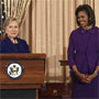 Photo of Secretary Clinton with First Lady Michelle Obama