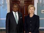 Date: 03/23/2009 Description: Secretary of State Hillary Rodham Clinton and Nigerian Foreign Minister Ojo Maduekwe at the State Department. 2009 State Dept Photo