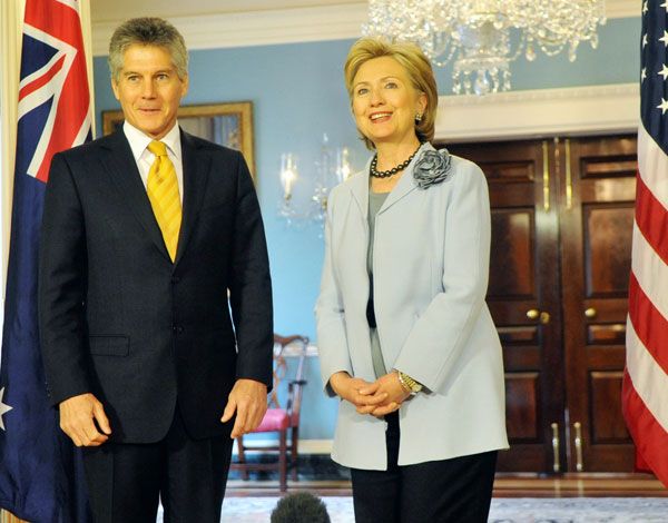 Date: 04/08/2009 Description: Remarks by Secretary Clinton and Australian Foreign Minister Stephen Smith before their meeting. State Dept Photo