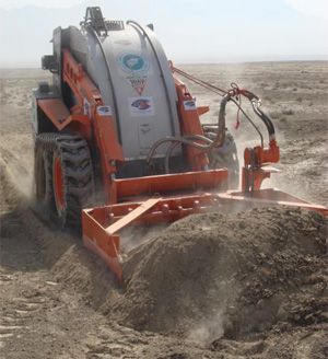 Date: 01/01/2009 Description: Mine clearance machines are often used to process ground in the dry, rocky conditions of Afghanistan. This machine, funded by PM/WRA, prepares the ground in operations in Parwan Province. [Photo courtesy of Anthony Morin, State Dept.]