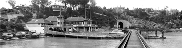 A historic photo of Aquatic Park lagoon.